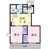クレストール島 2DKの間取り