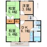 ディアスくすみ 3DKの間取り