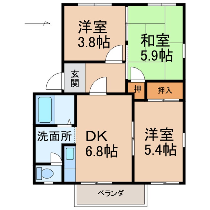 間取図 フレグランス船所Ⅱ