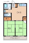 ローズ名草 2DKの間取り