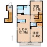 きのくに線・紀勢本線/紀三井寺駅 徒歩12分 2階 築14年 2LDKの間取り