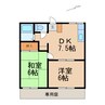 湯浅ハイツ 2DKの間取り