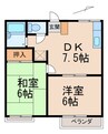 湯浅ハイツ 2DKの間取り