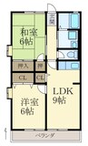 ラフォーレ大野中 2LDKの間取り