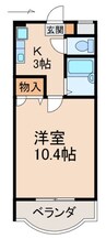 クレスト中津（Ⅰ） 1Kの間取り