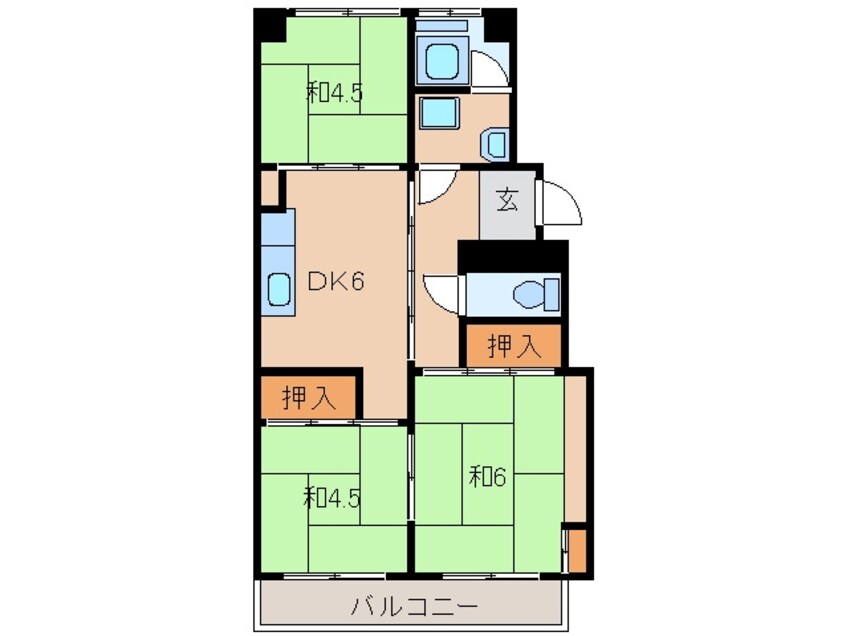 間取図 コーポ海南東