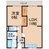 熊代マンション 1LDKの間取り