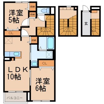 間取図 きのくに線・紀勢本線/黒江駅 バス17分浜の宮下車:停歩3分 3階 築3年