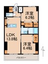 ワシンレジデンス 2LDKの間取り