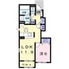 モリオン 1LDKの間取り