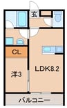 エクストリーム西小二里 1LDKの間取り