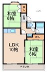 セジュール西浜 2LDKの間取り
