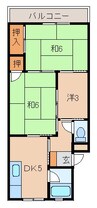 塩屋マンション 3DKの間取り