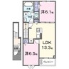 アイノス波分Ⅰ 2LDKの間取り