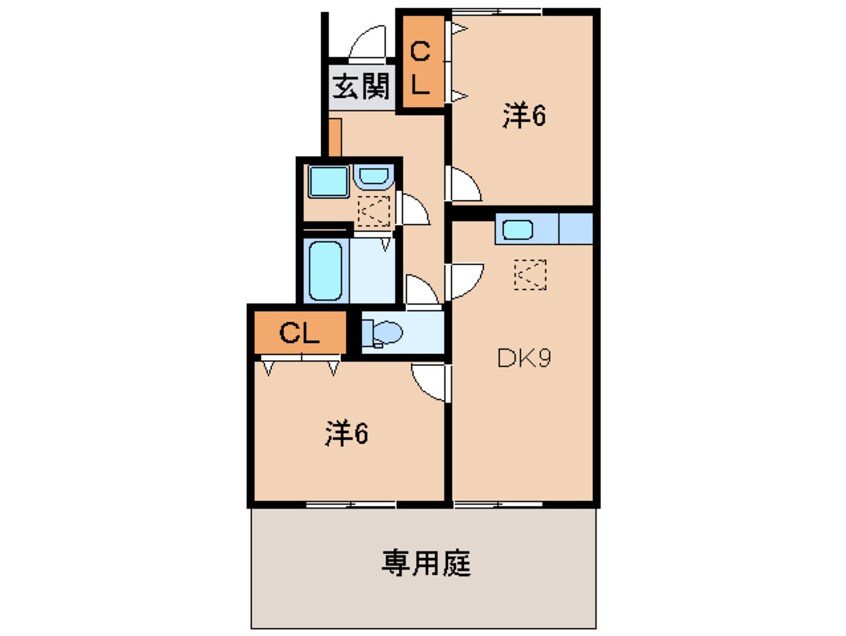 間取図 きのくに線・紀勢本線/黒江駅 徒歩15分 1階 築17年