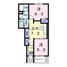 プランドール３ 2DKの間取り