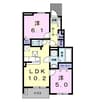 ミレ　グランデⅣ 2LDKの間取り