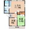 ディアス黒江 2LDKの間取り
