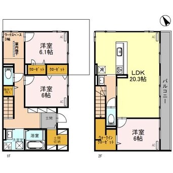 間取図 きのくに線・紀勢本線/紀三井寺駅 バス27分和歌浦東下車:停歩2分 1-2階 1年未満