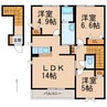 シャーメゾン幸輝 3LDKの間取り