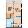シャーメゾン田中口 1LDKの間取り