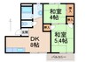 フォーブル松南 2DKの間取り