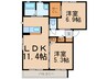 シャーメゾン岩出 2LDKの間取り