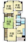 メゾンリビエール 4DKの間取り