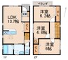 仮）シアラ内原Ⅵ　B 3LDKの間取り