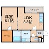 AXIS 壱番館 1LDKの間取り