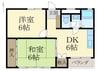 ドエル紀三井寺 2DKの間取り