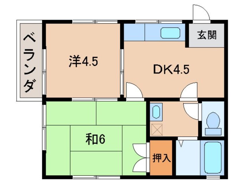 間取図 ハイツカワバタ