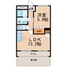 コムス・エルアール 1LDKの間取り