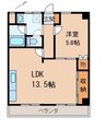 リベラルパレス堀止 1LDKの間取り