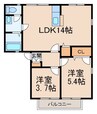 ディアスコスモ 2LDKの間取り