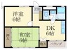 ドエル紀三井寺 2DKの間取り