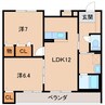 ベレオ黒田 2LDKの間取り