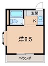 ヴェルナールゆあさ 1Kの間取り