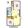 セジュールエイト 2LDKの間取り
