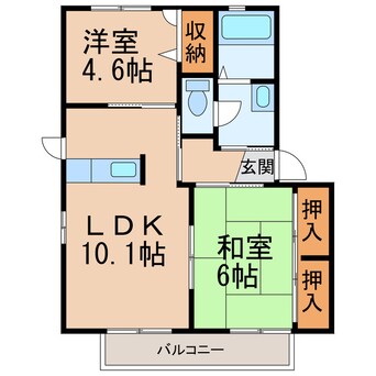 間取図 きのくに線・紀勢本線/箕島駅 徒歩29分 2階 築24年