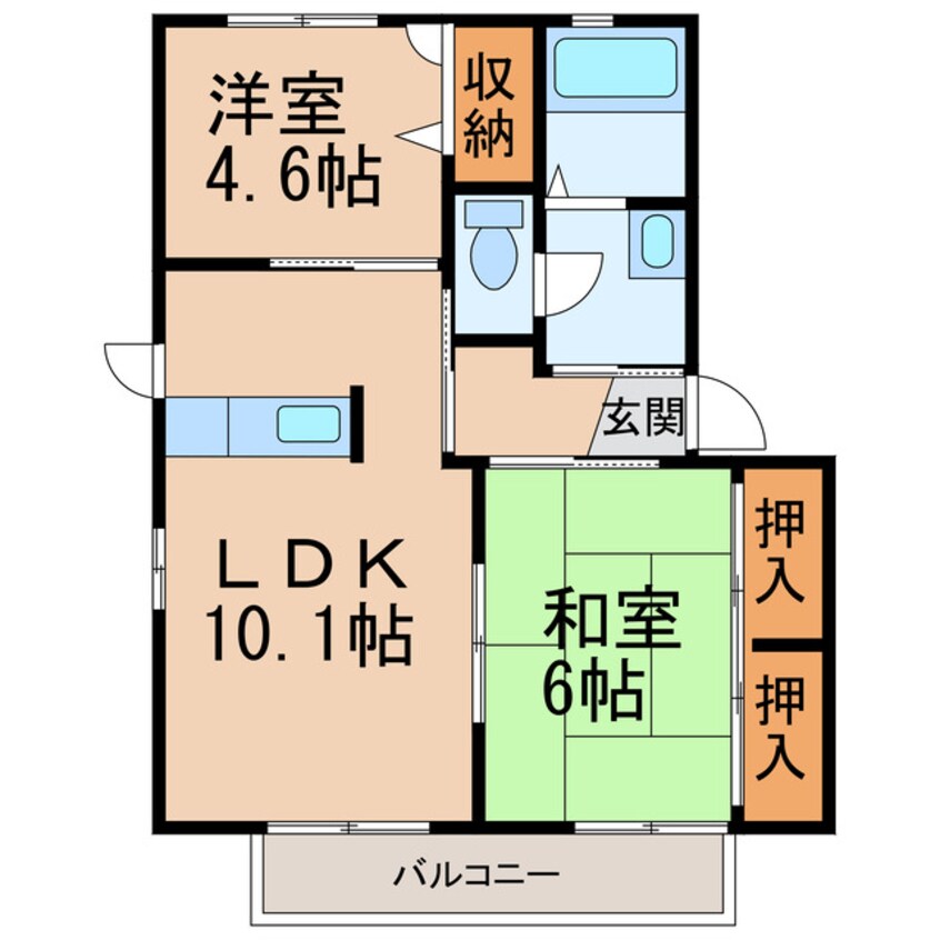 間取図 きのくに線・紀勢本線/箕島駅 徒歩29分 2階 築24年