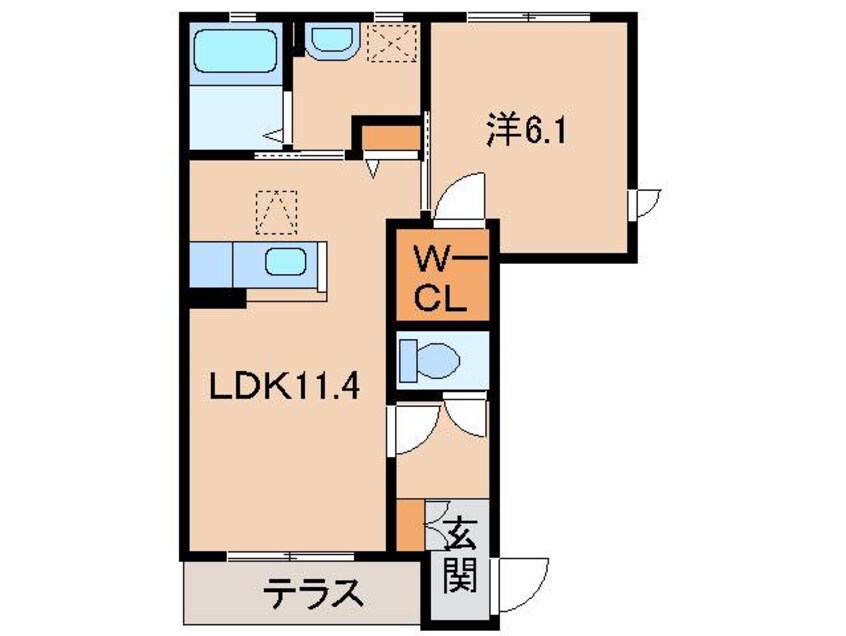 間取図 南海本線/和歌山市駅 バス22分アパート前下車:停歩3分 1階 築11年