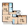 テラス新中通 2LDKの間取り