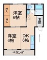 コーポ養翠 2DKの間取り