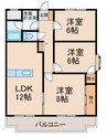 アバンセ・β 3LDKの間取り