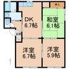 シャーメゾン笠松 3DKの間取り