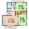 南海本線/和歌山市駅 バス:20分:停歩3分 2階 築34年 2LDKの間取り