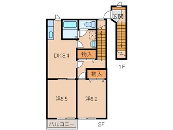 間取図 きのくに線・紀勢本線/紀三井寺駅 徒歩17分 2階 築23年