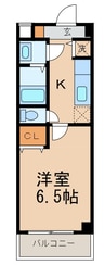 カーサ ベルカント 1Kの間取り