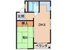 ドエル紀三井寺 1DKの間取り